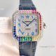 Swiss Replica Cartier Santos 100 Full Iced Rainbow Men Watch Hindu Arabic Dial 40mm (10)_th.jpg